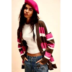 Free People League Of Her Own Cardigan Aurora Pinecone Combo M